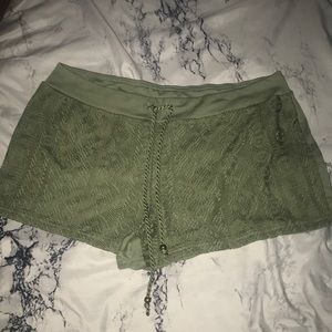 Dark green short shorts